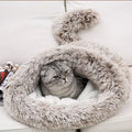 Winter Plush Pet Cat Bed Round Cat Cushi